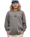 The Salt Water Seeker Mens Trio Sweatshirt in Faded Grey