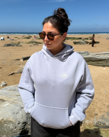 Polzeath Arch Hoodie in Faded Powder Blue