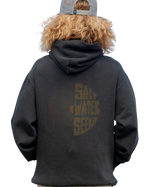 The Salt Water Seeker Mens Demiray Hoodie in Faded Black