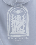 The Born by the Sea Womens Divine Hoodie in Faded Powder Blue