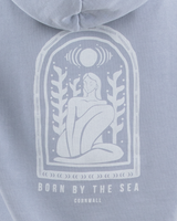 The Born by the Sea Womens Divine Hoodie in Faded Powder Blue