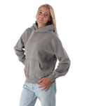 The Born by the Sea Womens Hibiscus Hoodie in Faded Grey