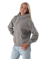 The Born by the Sea Womens Hibiscus Hoodie in Faded Grey