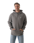 The Salt Water Seeker Mens Seeker Hoodie in Faded Grey