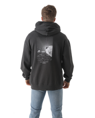 The Salt Water Seeker Mens Sunset Sessions Hoodie in Faded Black