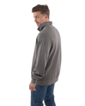 Embroidered 1/4 Zip Fleece Sweatshirt in Faded Grey
