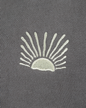 Embroidered 1/4 Zip Fleece Sweatshirt in Faded Grey