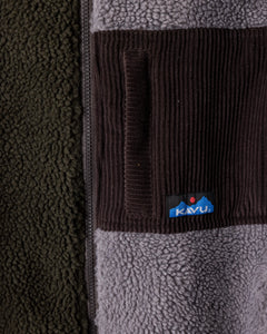 The Kavu Mens Wayside Zip Fleece Jacket in Timber Nights