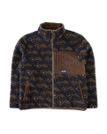 The Kavu Mens Wayside Zip Fleece Jacket in Walnut Mountain