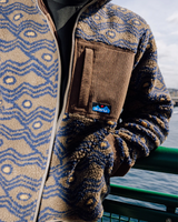 The Kavu Mens Wayside Zip Fleece Jacket in Walnut Mountain