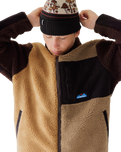 The Kavu Mens Wayside Zip Fleece Jacket in Wild Wood Block