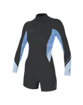 Bahia 2/1mm Back Zip Spring Wetsuit in Tempered Steel, Surf Abstract & Chambray Blue