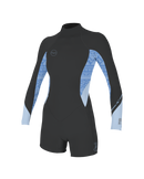 Bahia 2/1mm Back Zip Spring Wetsuit in Tempered Steel, Surf Abstract & Chambray Blue