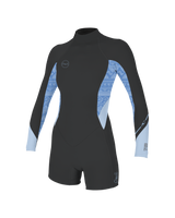 Bahia 2/1mm Back Zip Spring Wetsuit in Tempered Steel, Surf Abstract & Chambray Blue