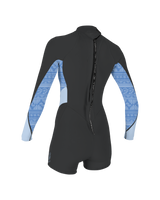 Bahia 2/1mm Back Zip Spring Wetsuit in Tempered Steel, Surf Abstract & Chambray Blue