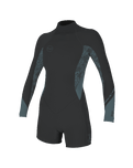 The O'Neill Womens Bahia 2/1mm Back Zip Spring Wetsuit in Tempered Steel, Shaded Island Sky & Shade