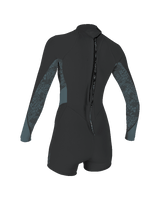 The O'Neill Womens Bahia 2/1mm Back Zip Spring Wetsuit in Tempered Steel, Shaded Island Sky & Shade