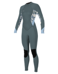 The O'Neill Womens Bahia 3/2mm Back Zip Spring Wetsuit in Full Shade, Palmeno Tropical & Fade Denim
