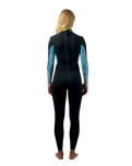 Bahia 3/2mm Back Zip Wetsuit in Black, Surf Abstract & Chambray Blue