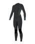 The O'Neill Womens Bahia 3/2mm Back Zip Wetsuit in Tempered Steel, Shaded Island Sky & Shade
