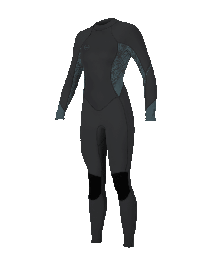 The O'Neill Womens Bahia 3/2mm Back Zip Wetsuit in Tempered Steel, Shaded Island Sky & Shade