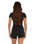 Bahia 2/1mm Front Zip Shorty Wetsuit in Black, Mikah Floral & Black