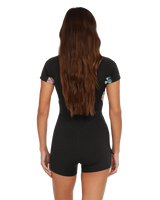 Bahia 2/1mm Front Zip Shorty Wetsuit in Black, Mikah Floral & Black