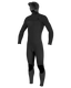 HyperFreak 5/4mm+ Hooded Chest Zip Wetsuit in Black