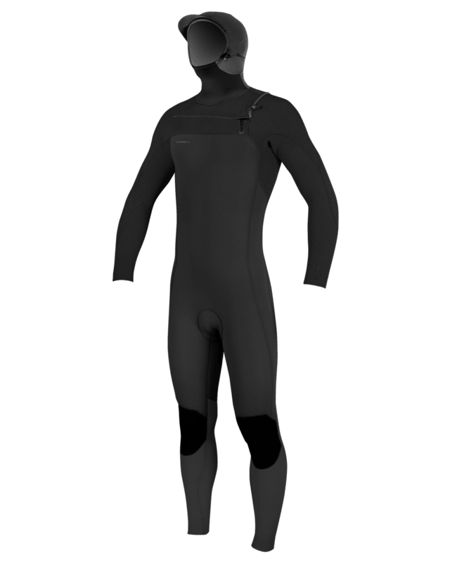 HyperFreak 5/4mm+ Hooded Chest Zip Wetsuit in Black