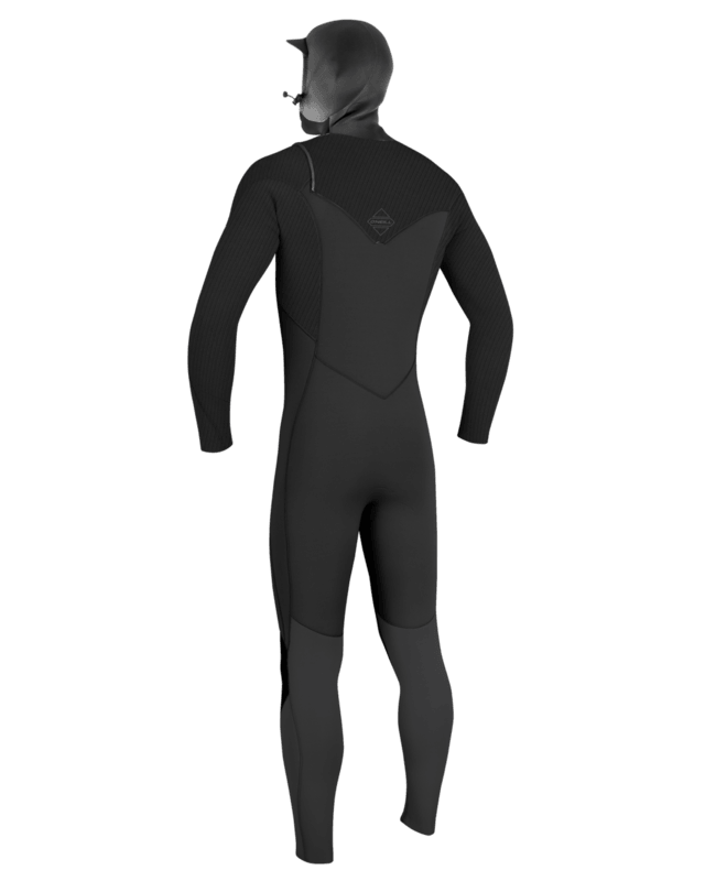 HyperFreak 5/4mm+ Hooded Chest Zip Wetsuit in Black