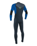 Boys HyperFreak 4/3mm+ Chest Zip Wetsuit in Dark Orion, Deep Sea & Copen Blue