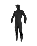 The O'Neill Boys HyperFreak 5/4mm+ Hooded Chest Zip Wetsuit in Black