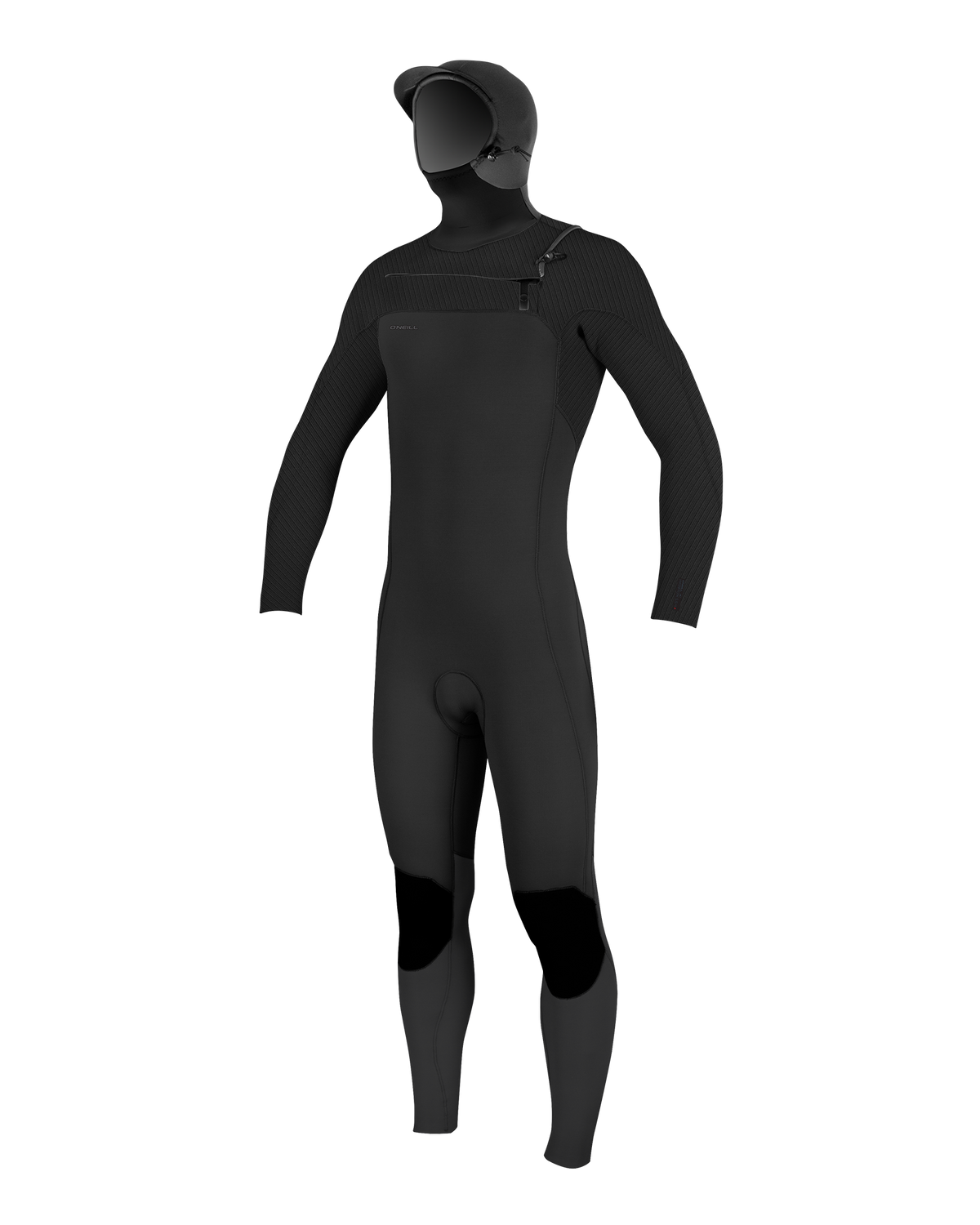 Boys HyperFreak 5/4mm+ Hooded Chest Zip Wetsuit in Black