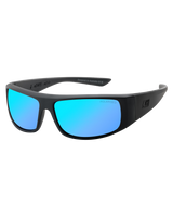 The Dirty Dog Sharky Polarised Sunglasses in Satin Black & Ice Blue Mirror
