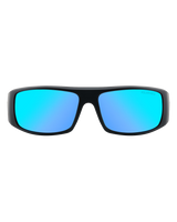 The Dirty Dog Sharky Polarised Sunglasses in Satin Black & Ice Blue Mirror