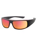 The Dirty Dog Sharky Polarised Sunglasses in Satin Black & Red Fusion Mirror