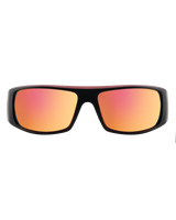The Dirty Dog Sharky Polarised Sunglasses in Satin Black & Red Fusion Mirror