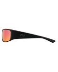 The Dirty Dog Sharky Polarised Sunglasses in Satin Black & Red Fusion Mirror