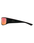 The Dirty Dog Sharky Polarised Sunglasses in Satin Black & Red Fusion Mirror