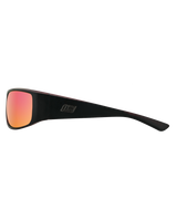 The Dirty Dog Sharky Polarised Sunglasses in Satin Black & Red Fusion Mirror