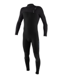 The O'Neill Boys Hyperfreak 5/4mm+ Chest Zip Wetsuit in Black, Tempsteel & Tempsteel