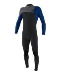 Boys Hyperfreak 5/4mm+ Chest Zip Wetsuit in Graph, Smoke & Baliblue