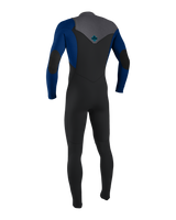 Boys Hyperfreak 5/4mm+ Chest Zip Wetsuit in Graph, Smoke & Baliblue