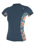 The O'Neill Side Print Rash Vest in Copenblue, Painted Tropics & Copenblue