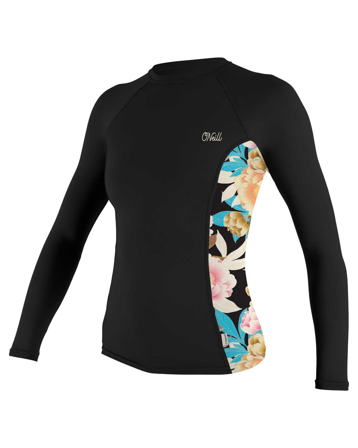 The O'Neill Side Print Long Sleeve Rash Vest in Black | Anns Cottage ...