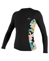 The O'Neill Side Print Long Sleeve Rash Vest in Black & Mikah Floral | Available at Anns Cottage