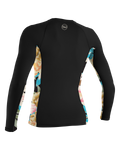 The O'Neill Side Print Long Sleeve Rash Vest in Black & Mikah Floral | Available at Anns Cottage