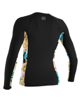 The O'Neill Side Print Long Sleeve Rash Vest in Black & Mikah Floral | Available at Anns Cottage