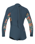 The O'Neill Girls Bahia 2/1mm Back Zip Spring Wetsuit in Copenblue, Painted Tropics & Copenblue