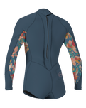 The O'Neill Girls Bahia 2/1mm Back Zip Spring Wetsuit in Copenblue, Painted Tropics & Copenblue